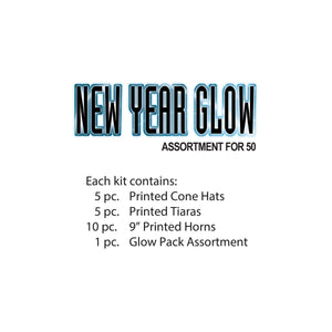 Bulk New Year Glow Party Kit for 10 People (1 Per Case) by Beistle