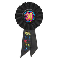 Beistle 30th Birthday Rosette- Black
