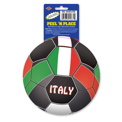 Beistle Soccer Party Peel 'N Place Clings - Italy